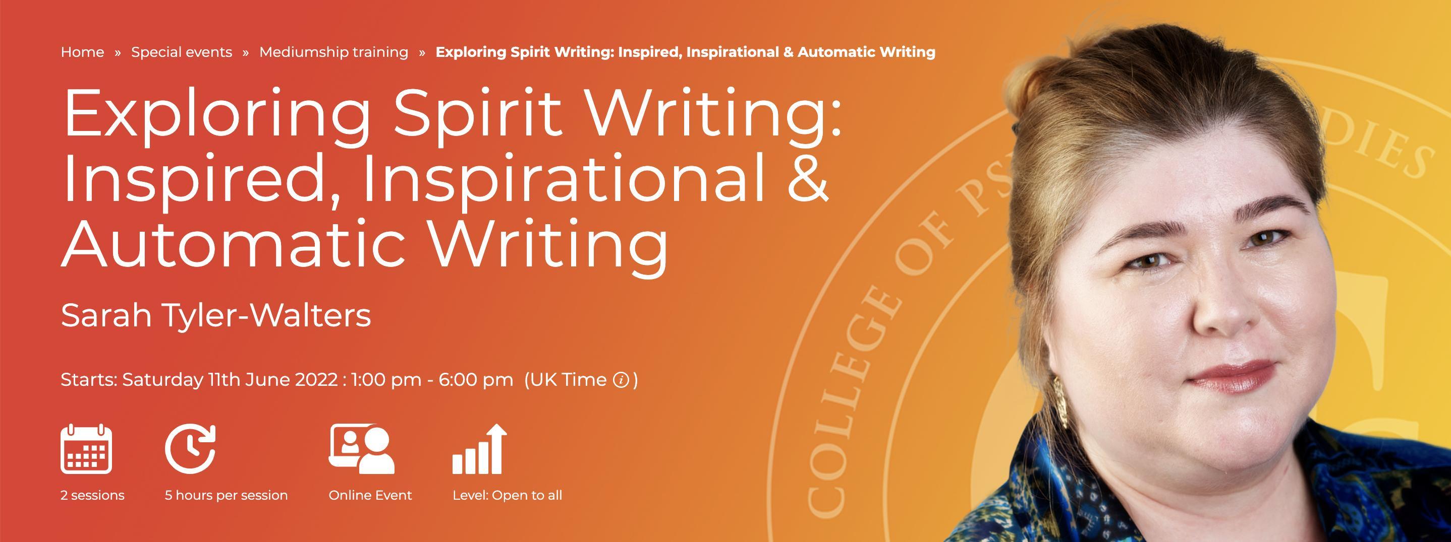 Inspired, Inspirational & Automatic Writing event banner