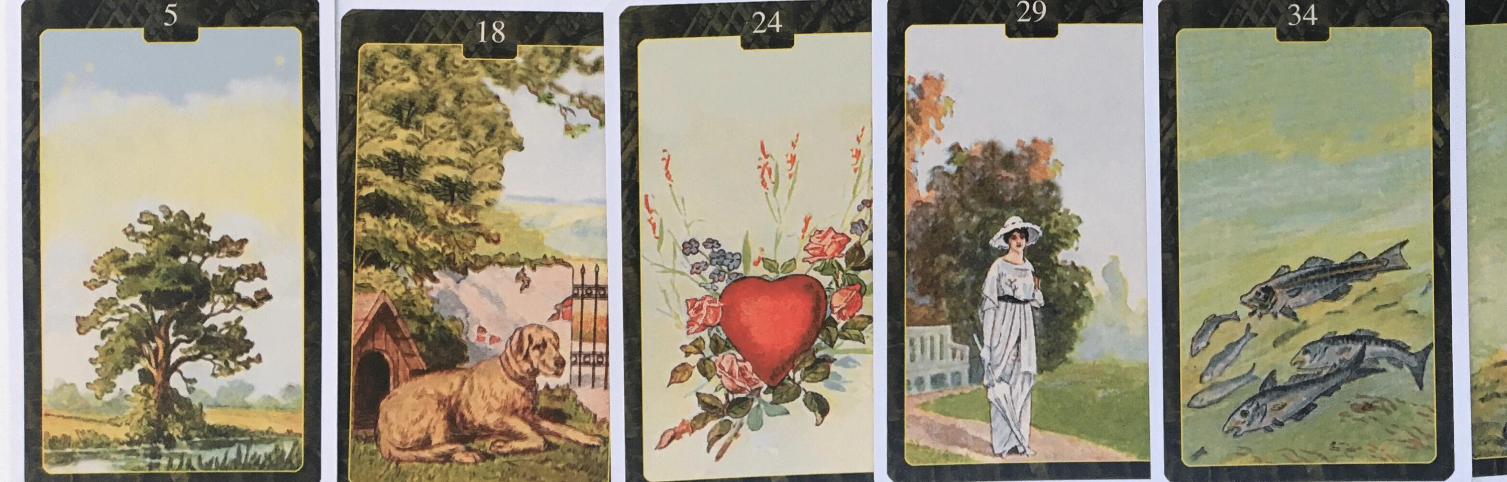 A selection of Lo Scarabeo's Lenormand Oracle Cards