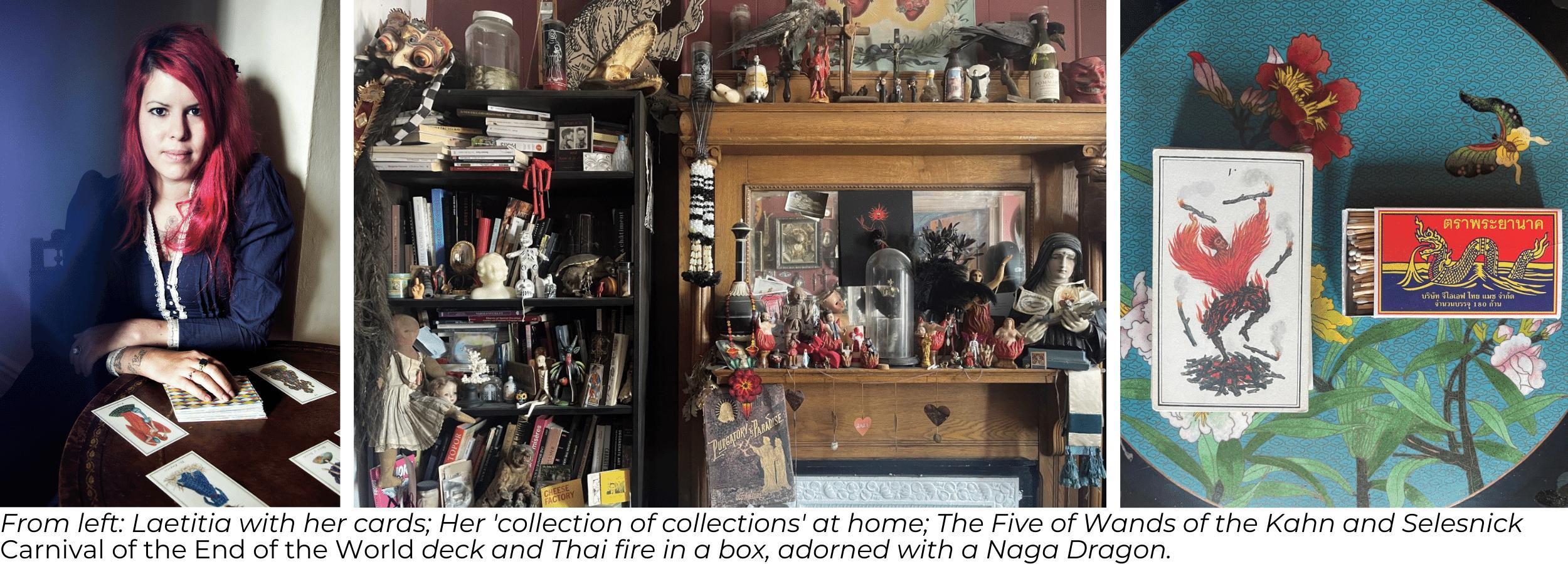 Laetitia Barbier with her collection of artefacts at her home in New York