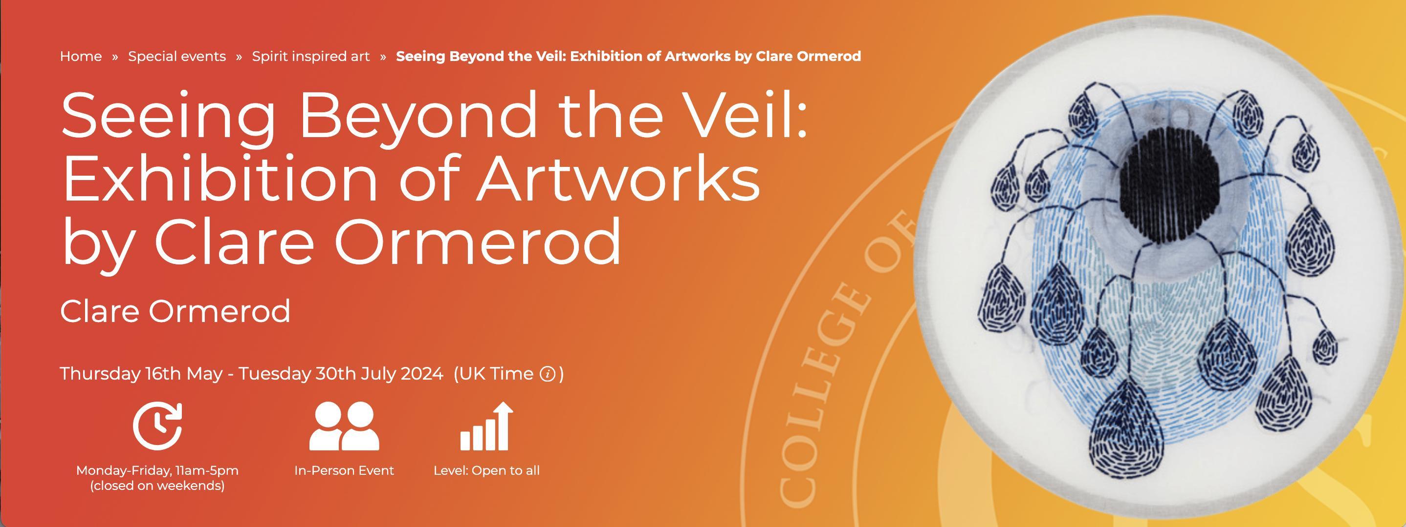 Banner with link to Clare Ormerod's exhibition