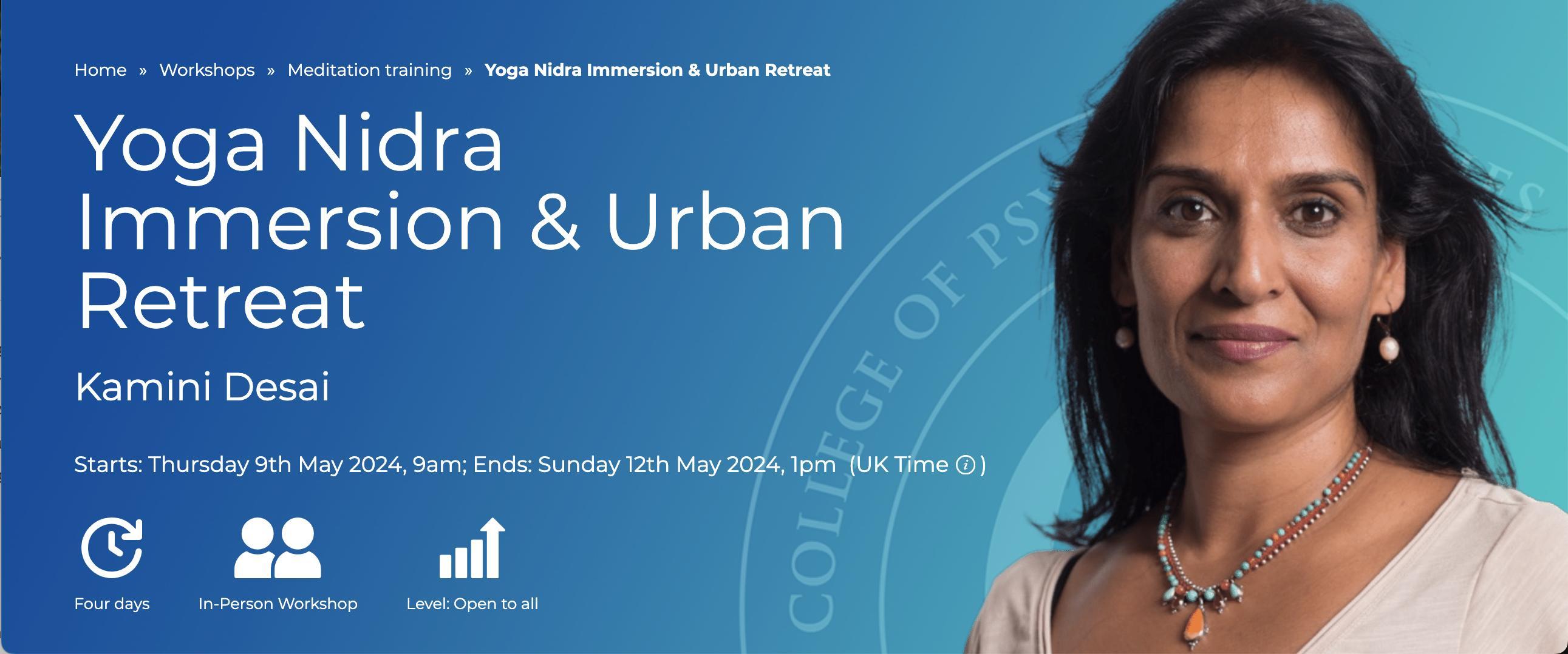 Banner with link to Yoga Nidra retreat