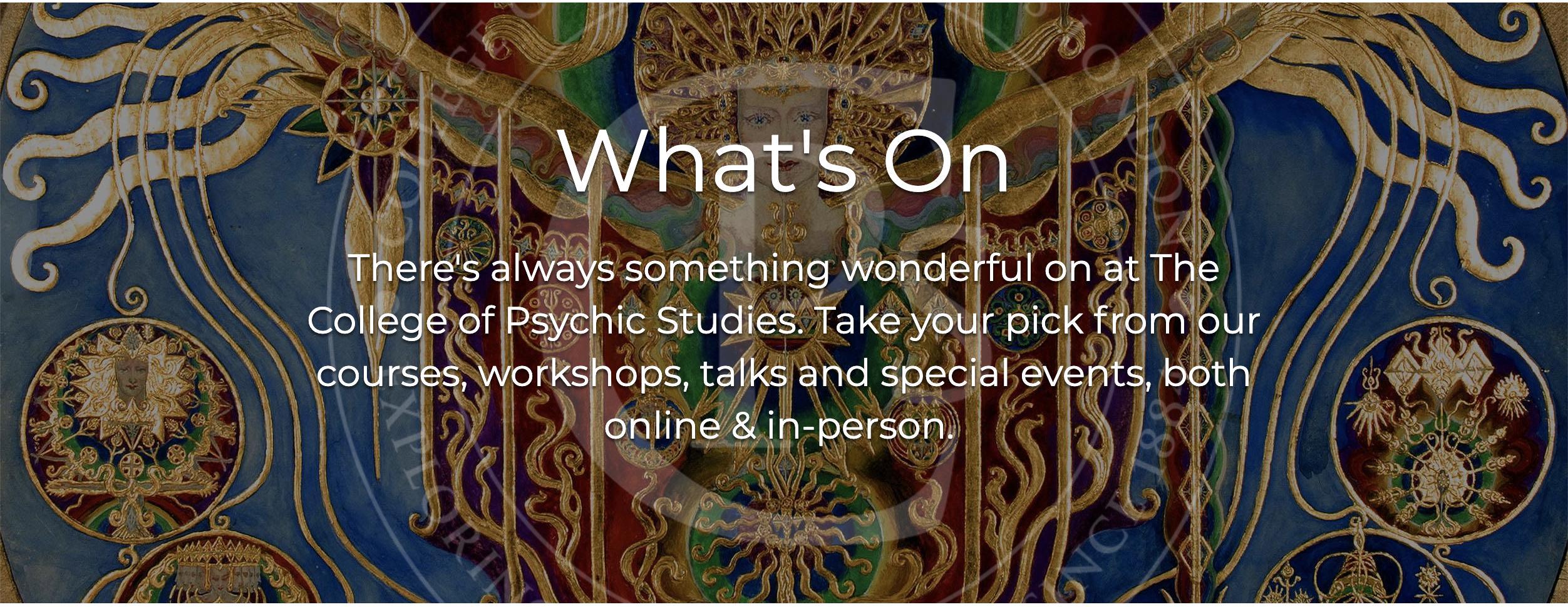 Banner with link to events at The College of Psychic Studies